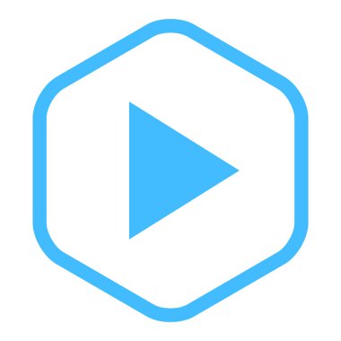 Ok oyun işareti doğrusal altıgen simgesi