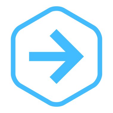 Ok işareti doğrusal altıgen simgesi