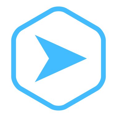 Ok işareti doğrusal altıgen simgesi