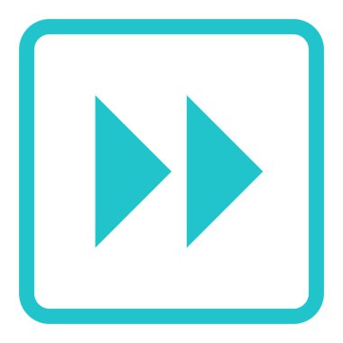 Ok hızlı ileri işareti doğrusal kare simgesi