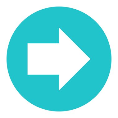 Ok işareti düz daire simgesi