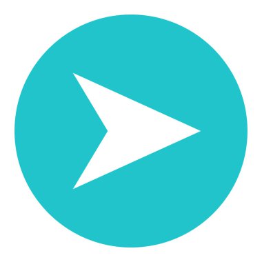 Ok işareti düz daire simgesi