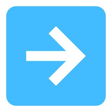 Ok işareti düz kare simgesi