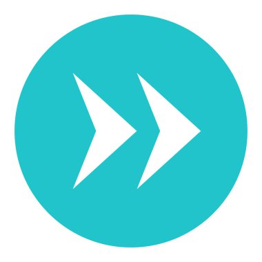 Ok işareti düz daire simgesi