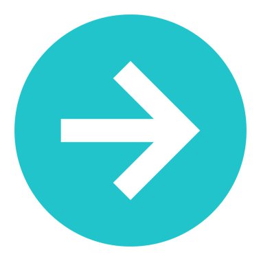 Ok işareti düz daire simgesi