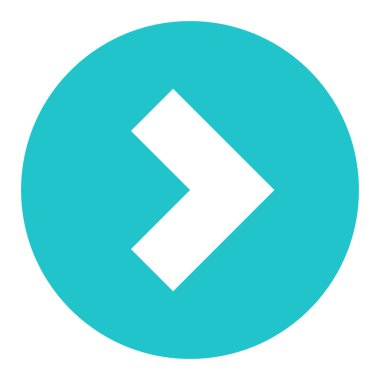 Ok işareti düz daire simgesi