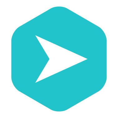 Ok işareti düz altıgen simgesi