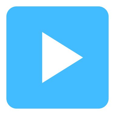 Ok oyun işareti düz kare simgesi