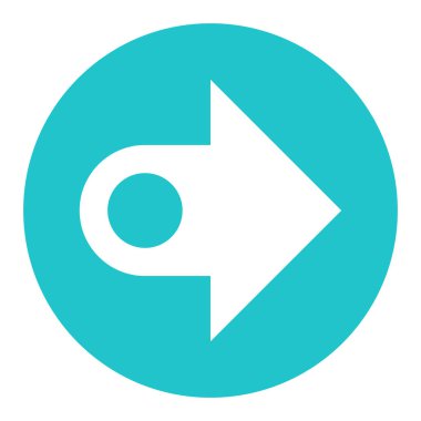 Ok işareti düz daire simgesi