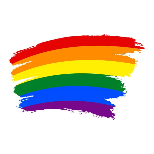 Brushstroke Rainbow Flag Mouvement LGBT — Image vectorielle