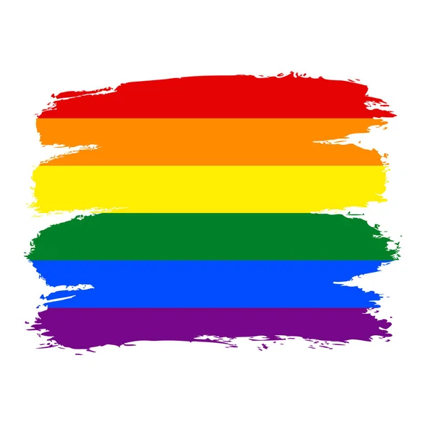 Pincel Stroke Rainbow Bandeira movimento LGBT — Vetor de Stock