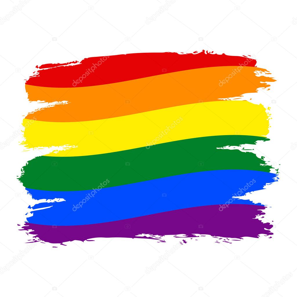 Brushstroke Rainbow Flag LGBT Movement