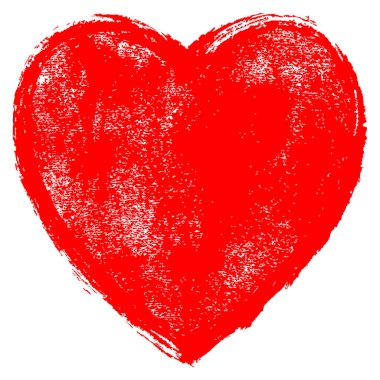 Kırmızı kalp işareti boya doku ile