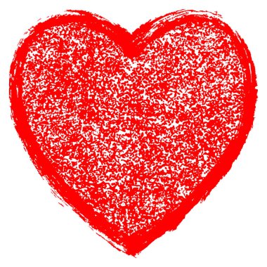 Kırmızı kalp işareti boya doku ile