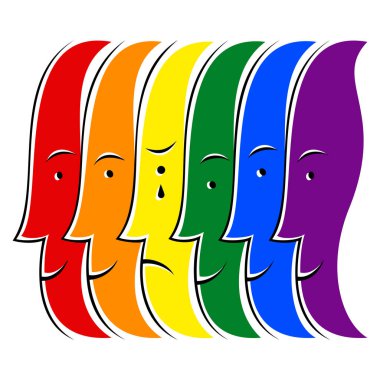 Crying Human LGBT Movement Rainbow Flag clipart