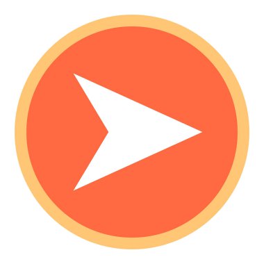 Ok işareti düz daire simgesi