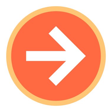 Ok işareti düz daire simgesi