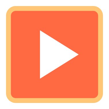 Ok oyun işareti düz kare simgesi