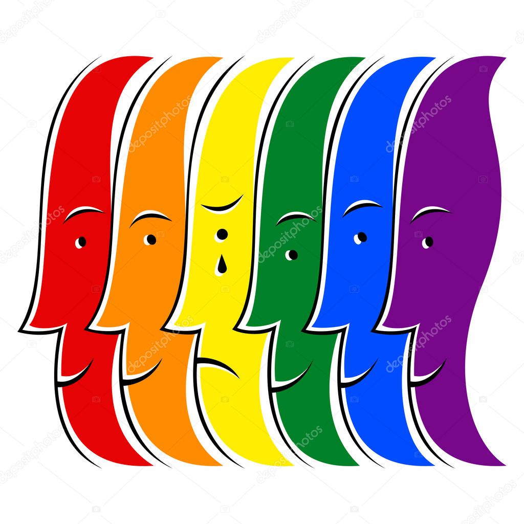 Crying Human LGBT Movement Rainbow Flag