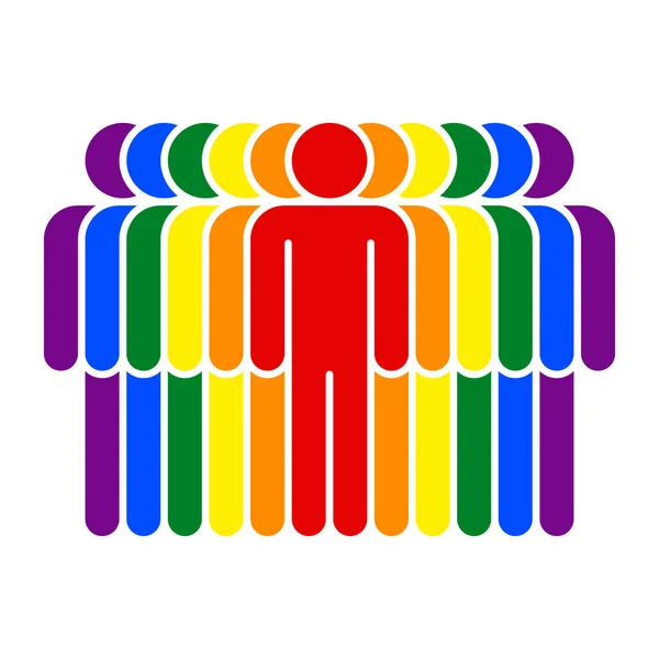 Desfile Bandeira do arco-íris do movimento LGBT —  Vetores de Stock