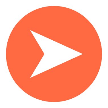 Ok işareti düz daire simgesi