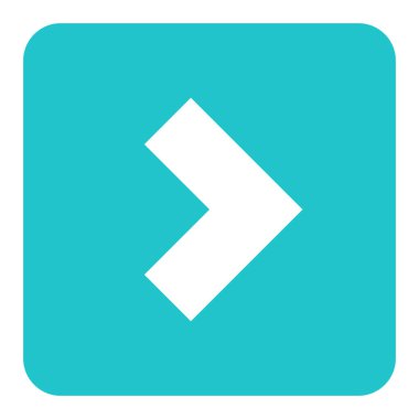 Ok işareti düz kare simgesi