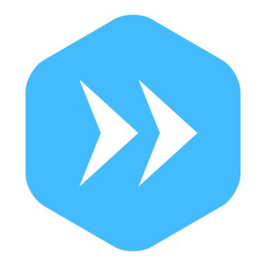 Ok işareti düz altıgen simgesi