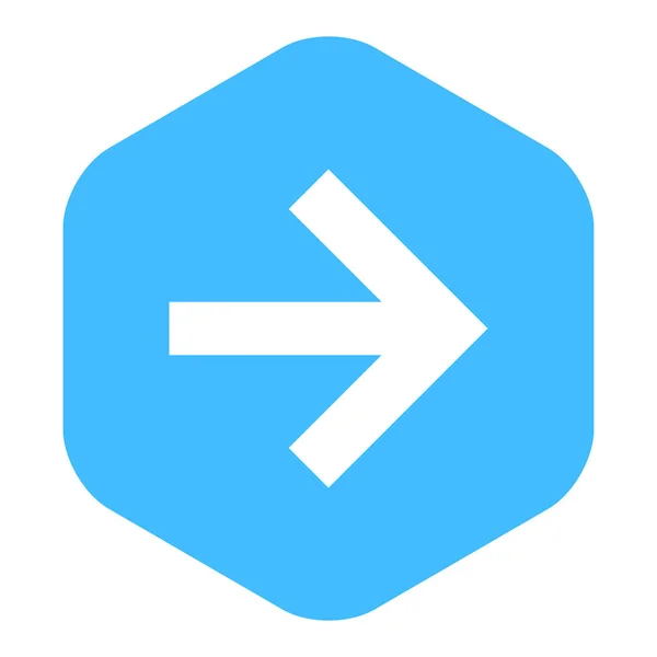 Arrow Sign Flat Hexagon Icon — Stock Vector