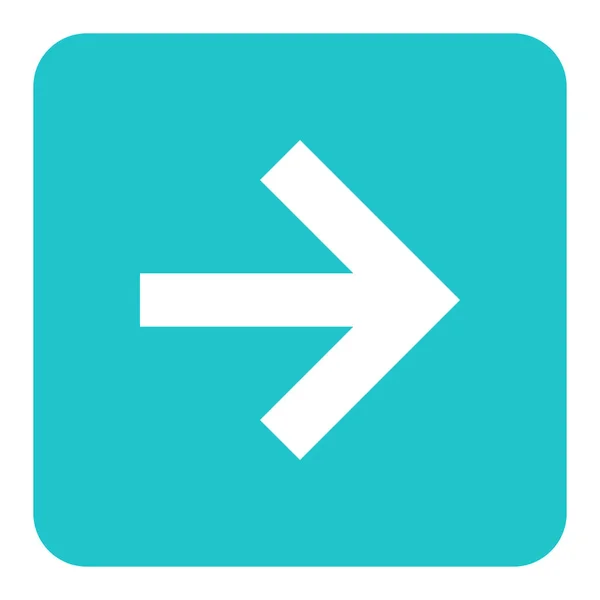 Pilen underteckna platt Square ikon — Stock vektor
