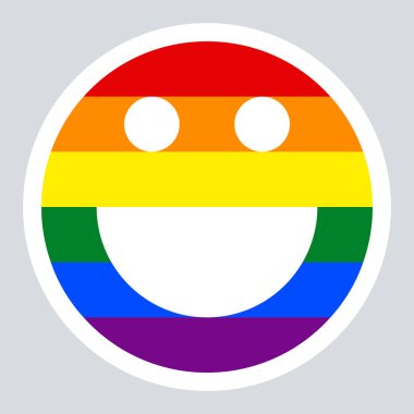 Yüz Smiley simgesi gülümseyen Lgbt Gökkuşağı bayrağı