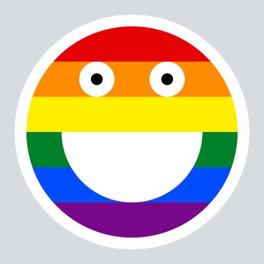 Yüz Smiley simgesi gülümseyen Lgbt Gökkuşağı bayrağı