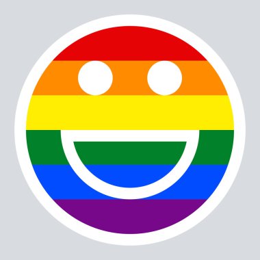 Yüz Smiley simgesi gülümseyen Lgbt Gökkuşağı bayrağı