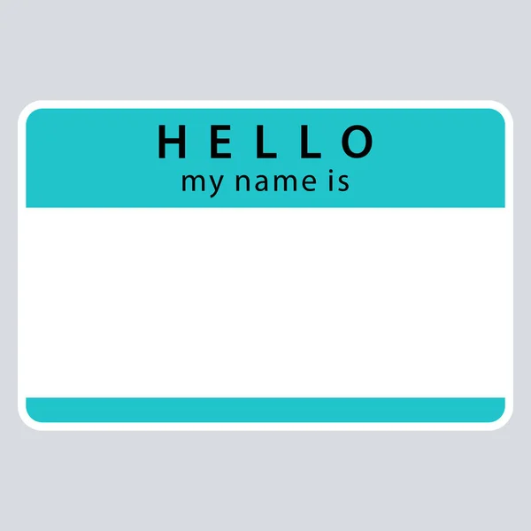 Green Name Tag My Name Is — Stock Vector