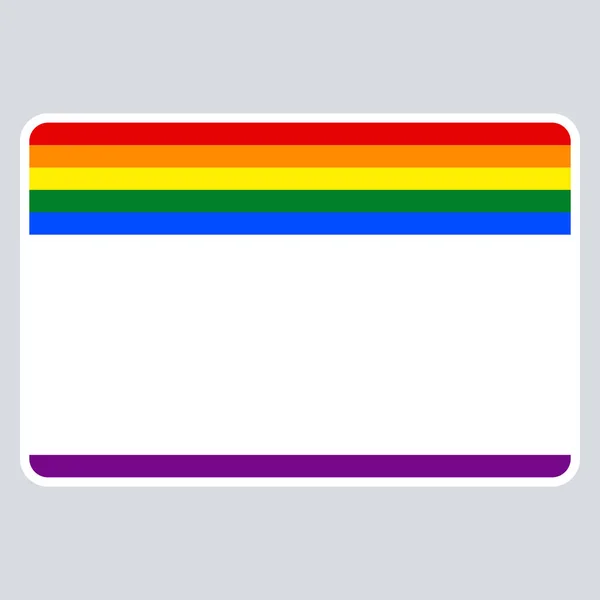 Nom de l'autocollant Tag Drapeau arc-en-ciel LGBT — Image vectorielle