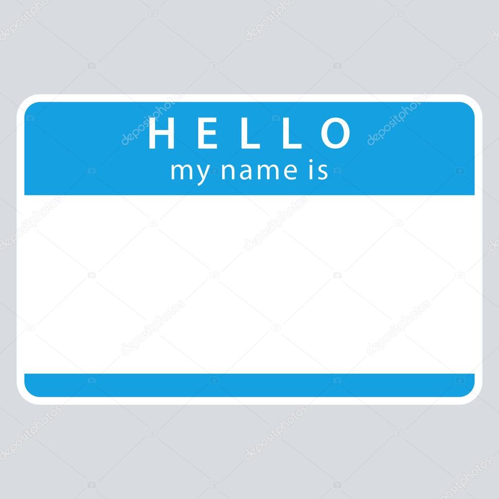 Blue Name Tag My Name Is