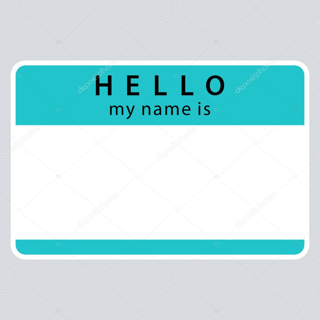 Green Name Tag My Name Is