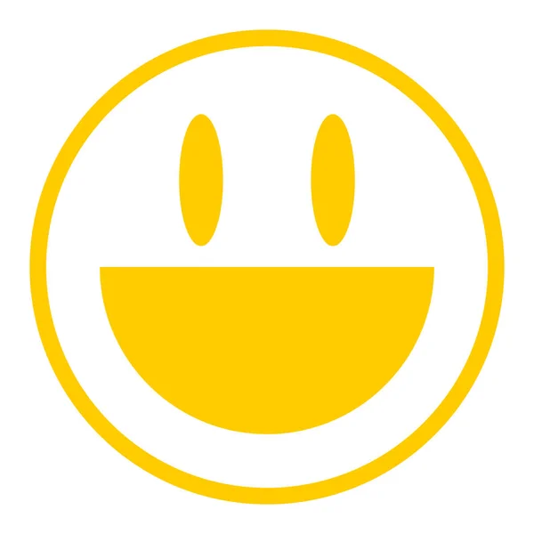 Gele pictogram lachend gezicht — Stockvector