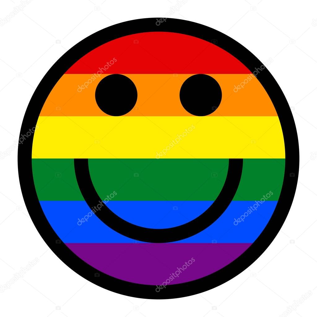 Smiling Face Smiley Icon LGBT Rainbow Flag