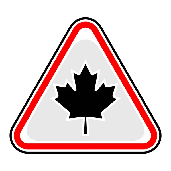 Καναδάς Maple Leaf σημάδι τριγωνικό αυτοκόλλητο — Διανυσματικό Αρχείο