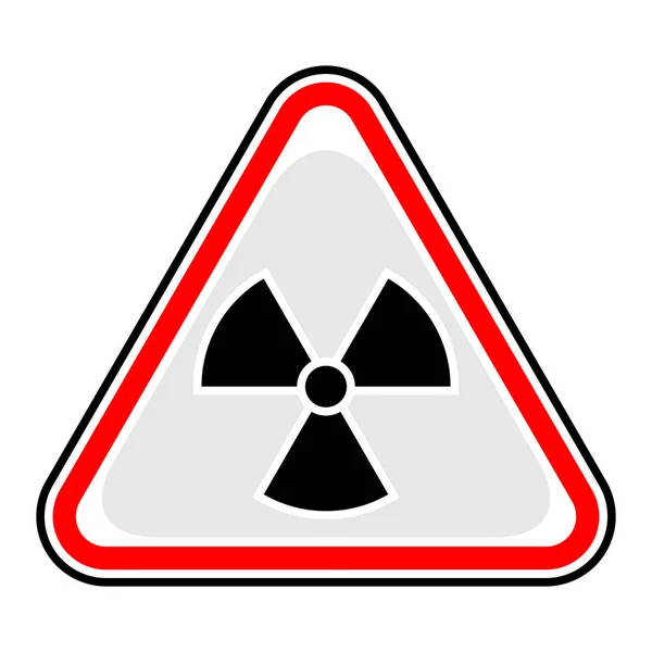 Etiqueta engomada triangular de signo de radiación ionizante — Archivo Imágenes Vectoriales