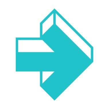 3D ok işareti üç boyutlu simgesi