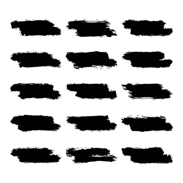 Ställ in svart penseldrag färg — Stock vektor