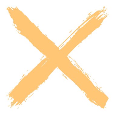 Sarı criss cross brushstroke silme işareti