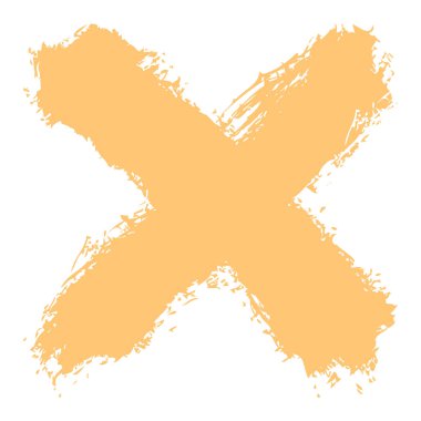 Sarı criss cross brushstroke silme işareti