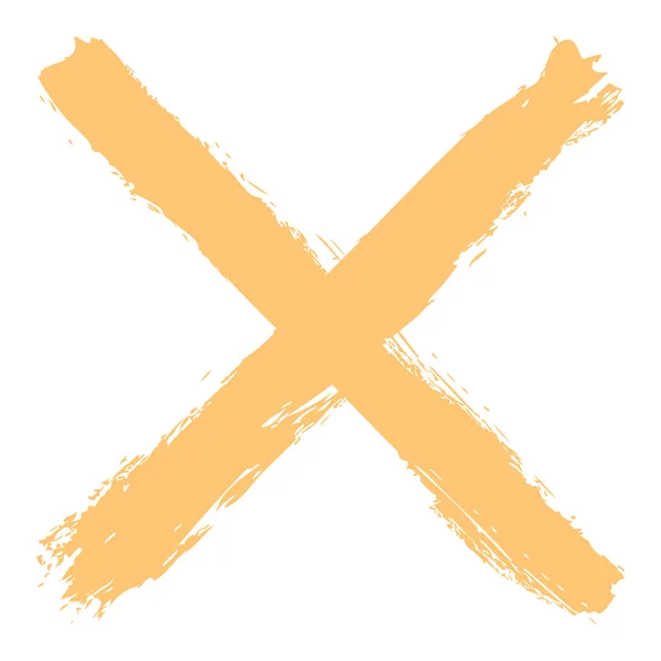 Желтые кресты крест мазка удалить знак — стоковый вектор