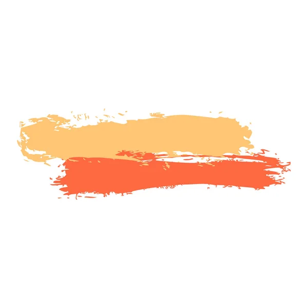 Twee gekleurde penseelstreek verf — Stockvector
