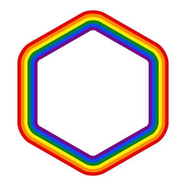 Gökkuşağı gurur bayrak Lgbt hareketinin Altıgen şeklinde