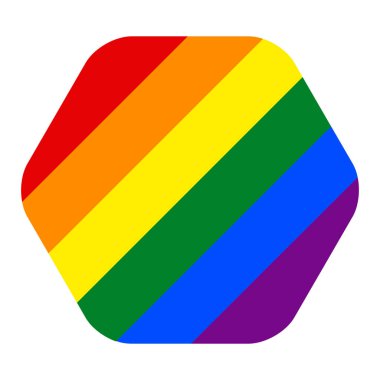Gökkuşağı gurur bayrak Lgbt hareketinin Altıgen şeklinde