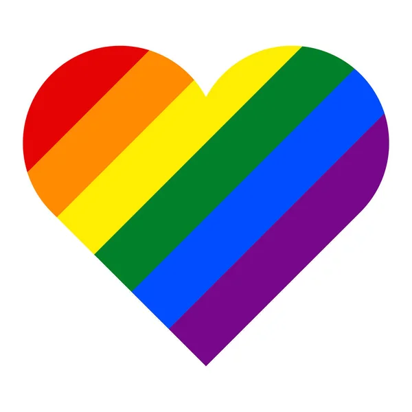 Гордість веселки прапор ЛГБТ рух у формі серця — стоковий вектор