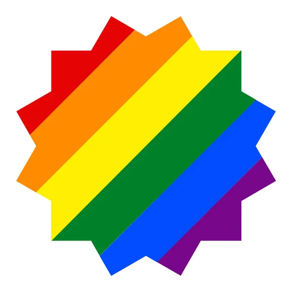 Bandera del Orgullo Arcoiris LGBT en Forma Dodecagonal — Archivo Imágenes Vectoriales